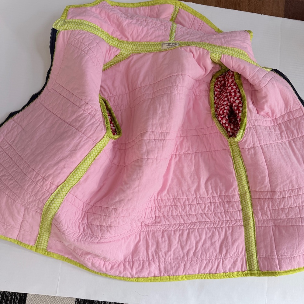 Handmade Upcycled Pink Floral Print Quilt Jacket Size M/L - Picture 10 of 16